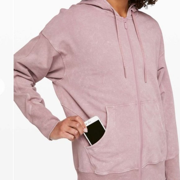 Lululemon Ready To Roll Washed Vintage Mauve Full Zip Hoodie - Picture 2 of 7